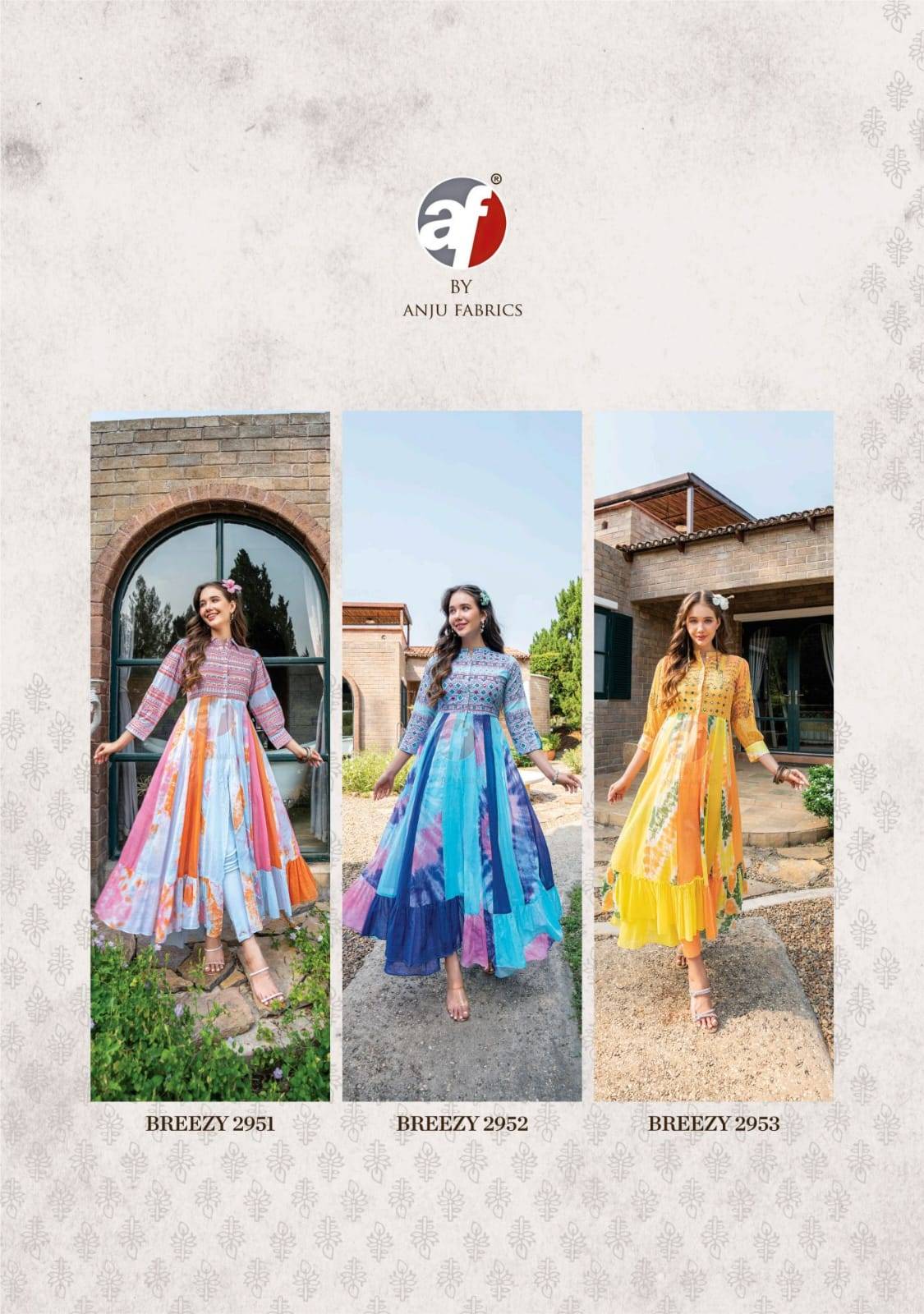 Breezy vol-2 by Anu fabrics 2951 TO 2956 SERIES Indian PURE MAL COTTON party wear kurti with pant At Wholesale Price